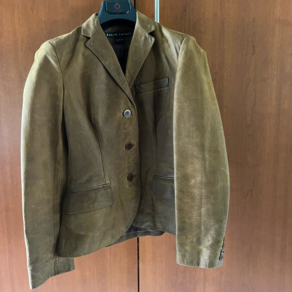 Vintage Ralph Lauren Collection Black Label Leather Jacket Blazer size 4 - Picture 4 of 14